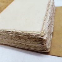 Papier artisanal biodégradable à bords festonnés, aspect vieilli, en pâte de paille, style vintage antique, pour invitations de mariage et calligraphie