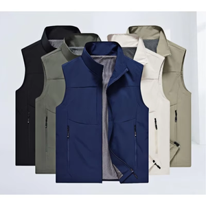 Vestes sans manches décontractées d'hiver pour hommes Gilets en molleton à la mode avec long gilet chaud et confortable - Product Image 4