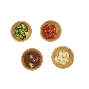 High Quality Custom Eco-Friendly Solid <b>Bamboo</b> Country Style Salad <b>Bowls</b> Set 2 Wicker Crafts Server Soup Home Decoration Mixing - Product Image 6