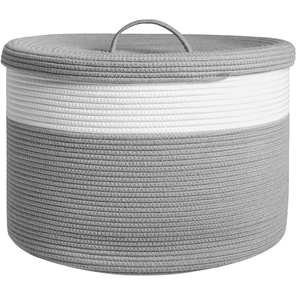 Panier de rangement en corde de coton fait à la main en matériau naturel jonc de mer canne Wiwin article décoratif pour la maison biodégradable grand intérieur - Product Image 3