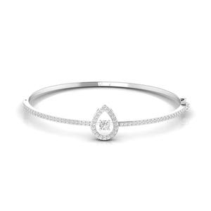 Bracelet jonc solitaire en or massif 14 carats avec diamant rond de laboratoire certifié IGI VVS D, tendance actuelle, pour femmes, de JBR & Co - Product Image 3