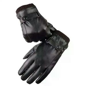 Gants d'hiver en cuir de mouton à écran tactile coupe-vent en polaire et mitaines épaisses chaudes d'automne et d'hiver pour hommes avec logo personnalisé - Product Image 6