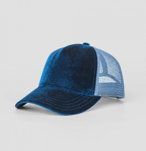 หมวกเบสบอลหมวกทรูเกอร์หมวกแก็ปตาข่าย5แผงปักโลโก้ทรูคเกอร์ผ้ากำมะหยี่หมวกแก็ป - Product Image 2