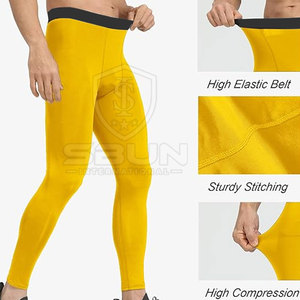 Latest Design Men Compression <b>Pants</b> Custom High Quality Full Length <b>Spandex</b>/Nylon Material Quick Dry Elastic Waist - Product Image 6
