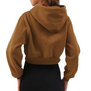 Haute qualité coton vêtements pour femmes grande taille pull femmes haut court sweats à capuche sweat femmes haut court sweats à capuche respirant OEM - Product Image 2