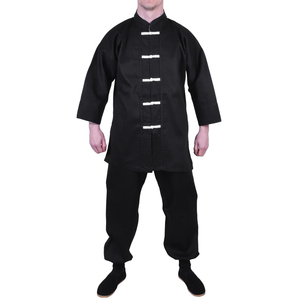 Color blanco y negro Tarifa al por mayor Desgaste de artes marciales de calidad premium Uniforme de Kung Fu para uso adulto - Product Image 2