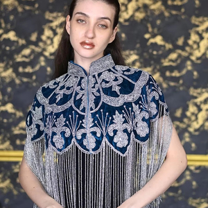 เสื้อชั้นในปักเลื่อมแบบเบอร์เลสก์ชุดชั้นในประดับด้วยลูกปัดทรงตรงเงาในตัวแนวธรรมชาติสำหรับงานเทศกาลคลับ - Product Image 1