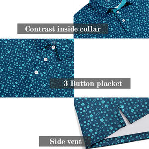 เสื้อโปโลผู้ชายคุณภาพสูง ทรงปกติ แขนสั้น สำหรับเล่นกีฬา ซับเหงื่อ แห้งเร็ว เหมาะสำหรับกอล์ฟ รับสกรีนโลโก้ ผ้าพิมพ์ลายเรียบ - Product Image 3