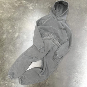 Combinaisons de survêtement respirantes Ensemble de pantalons de survêtement et de sweats à capuche Baggy Streetwear lourd Survêtements de haute qualité pour hommes à prix de gros - Product Image 6