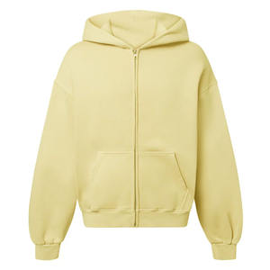 450 GSM 'Sand' Zipper Pullover Custom OEM Logo Quick Dry Heavyweight Oversized <b>Thick</b> <b>Fleece</b> Streetwear Hooded Winter Vintage - Product Image 3