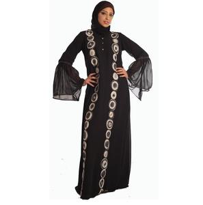 Último modelo 2024 transpirable al por mayor musulmanes vestido largo moda Abayas mujeres Venta caliente completo Zip Up personalizado Abaya - Product Image 5