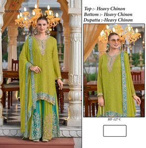 Nueva llegada Ropa Étnica de moda Venta caliente pesado Chinon con bordado Salwar traje mujer moda fabricante - Product Image 4