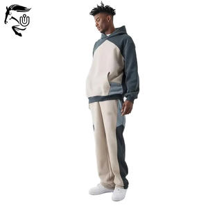 Chándal de talla grande para hombre, ropa de calle personalizada, Sudadera con capucha de gran tamaño con mangas raglán y pantalones de chándal con logotipo, fabricación de forro polar - Product Image 6