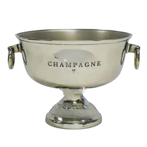 Refroidisseur de bouteille en métal de conception standard de couleur argentée brillante Accessoires de barre de refroidisseur de vin Bol martelé à champagne de haute qualité - Product Image 3