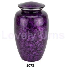 <b>Purple</b> Mist Aluminium Cremation Funeral Memorial Adult Ash Human Urns Free <b>Velvet</b> Bag - Product Image 1