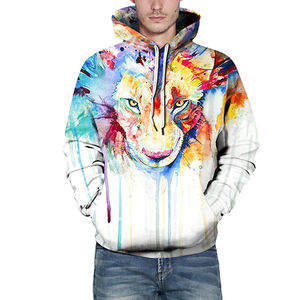 Alta calidad Oversize Pullover Tie Dye Hoodie Venta al por mayor de dibujos animados de algodón para el invierno Hoodie Custom Heavyweight Men's Hoodies - Product Image 4