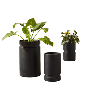 Bronze Pedestal Cylinder Planter Set with Luxury <b>Tall</b> Metal Floor <b>Pots</b> for Modern Home & Office Decor - Product Image 6