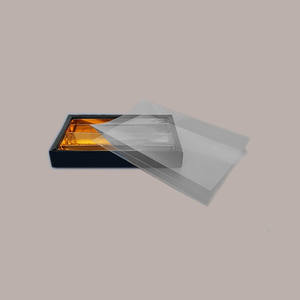 Caja de chocolate de cuero negro de 5 piezas con banda transparente de inserción dorada 215x145H35mm para fiestas - Product Image 6