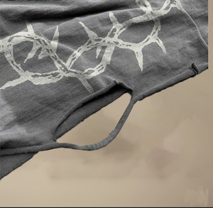 Custom Graphic Ripped Long Sleeve T <b>Shirts</b> for Men Vintage Acid Wash <b>Shirts</b> <b>Waffle</b> Distressed Double Layer Long Sleeve T-<b>shirt</b> - Product Image 2