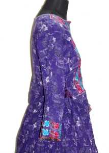 Antique Afghani Banjara Dress Vintage Bohemian Unique Hand Embroidered Eco-Friendly Dress with <b>Sequins</b> Beads and Buttons - Product Image 2