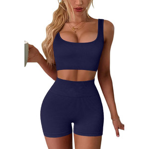 Ensemble de soutien-gorge et short de sport personnalisé de haute qualité, vêtements de fitness et de yoga, service OEM, ensemble soutien-gorge et short pour femmes - Product Image 4