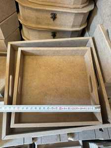 ถาดไม้ธรรมชาติพร้อมที่จับถาดไม้แฮนด์เมดแบบชนบทถาดสำหรับตกแต่งบ้าน - Product Image 4