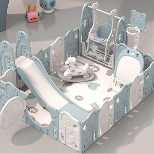 Le meilleur parc pour enfants pliable au monde, parc pour bébé en plastique, grande clôture de sécurité avec toboggan et balançoire, 1 ensemble de parc pour tout-petits en vente - Product Image 4