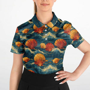 Venta al por mayor de camisetas de golf de secado rápido para Polo para adultos logotipo personalizado impreso tejido de punto de algodón de poliéster en blanco - Product Image 3