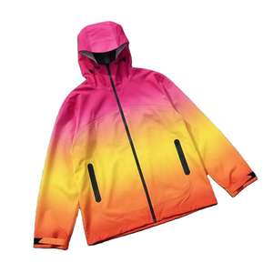 Veste réfléchissante dégradée OEM/ODM, imperméable, coupe-vent, streetwear, légère, à fermeture éclair, à capuche pour homme - Product Image 4