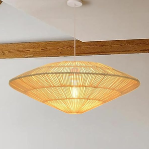 Vietnam tissé à la main rond pendentif lumière tissé abat-jour luminaire suspendu pour salle à manger salon cuisine chambre couloir - Product Image 1