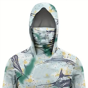 Sweat à capuche extérieur léger Protection solaire UPF 50 Plus Maillot de pêche à manches longues Taille XL avec trous pour les pouces Conception personnalisée - Product Image 6