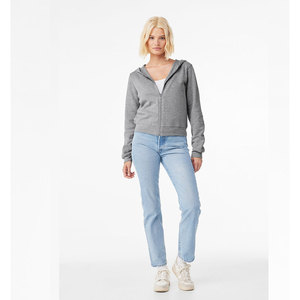Bella Canvas Athletic Heather 7539 MUJER FULL ZIP HOODIE logotipo personalizado Sudadera con capucha y suéter con cremallera - Product Image 4