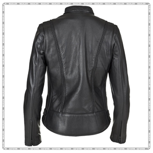 Chaqueta de cuero de motocicleta aprobada por CE para Mujer | Chaqueta de motociclista duradera con estilo | Chaqueta de cuero para montar - Product Image 2