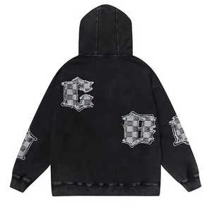 Sudadera con capucha de lana de gran tamaño de algodón pesado para hombre personalizada, ropa de invierno con bordado de chenilla, fabricante ODM - Product Image 4