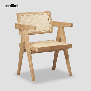 Arm <b>Dining</b> <b>Chair</b> with solid wood material and Rattan Indoor Furniture for Restaurant and hotel modern classic style Wholesale - Product Image 2