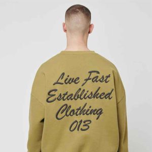 Haute qualité mode Super confortable hommes pull décontracté ample col rond pull à manches longues pull surdimensionné - Product Image 4