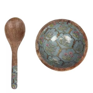 <b>Mango</b> <b>Wood</b> <b>Bowl</b> Set Food Safe Eco Friendly Wooden Serving <b>Bowl</b> for Kitchen Tabletop and Decorative Use - Product Image 6