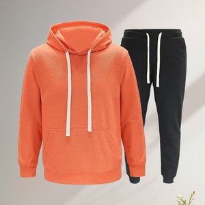 Chándal grande y alto para hombre, 2 piezas, traje con capucha de lana, conjunto de chándal informal, traje para correr, pantalones de chándal, chándal para hombre - Product Image 5