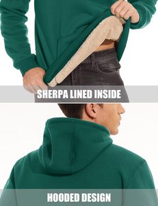 Sweat à capuche zippé pour homme 100% coton molletonné épais, pull d'hiver avec poche, vêtement de sport streetwear, tenue d'entraînement imperméable - Product Image 6