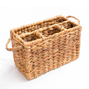Lowest price natural water hyacinth utensil holder container handmade flatware basket <b>caddies</b> - Product Image 1