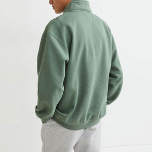 En gros personnalisé polaire tech surdimensionné 1/4 fermeture éclair bloc de couleur ras du cou hommes sweat - Product Image 3