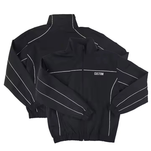 Survêtements coupe-vent en nylon de la meilleure qualité demandée OEM survêtements deux pièces respirants à fermeture éclair avec logo imprimé personnalisé - Product Image 3