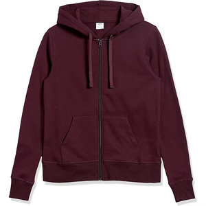 Sweat à capuche rembourré d'hiver pour femmes brodé motif solide pull à fermeture éclair cravate teinture tissu tricoté col à capuche - Product Image 1