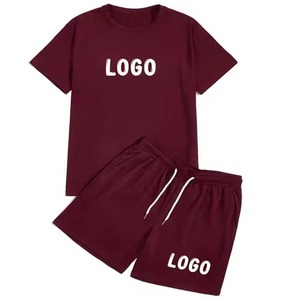 T-shirt et short de sport d'été personnalisés de haute qualité avec logo, design uni teint, imperméables, séchage rapide, taille mi-haute élastique - Product Image 6