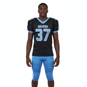 Uniformes de football américain XL personnalisés, ensemble maillot et pantalon, impression par sublimation, nom de l'équipe universitaire, numéro, short anti-UV respirant - Product Image 5