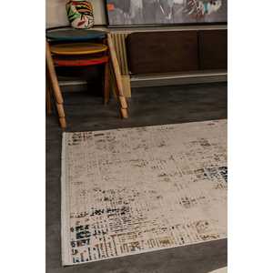 Alfombra Moderna Crema Netline Home Zenta ZN001 de 80x150 cm, Duradera, de Acrílico y Poliéster, Antideslizante, Fácil de Limpiar para Dormitorio - Product Image 2