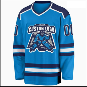 Maillot de hockey sur glace 100% polyester respirant, évacuant l'humidité, impression numérique, écologique, nom et numéros d'équipe personnalisés - Product Image 4