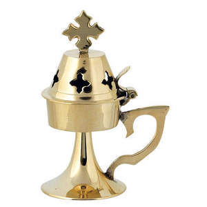 Brûleur d'encens en laiton de conception croisée de luxe meilleur vendeur pour les mariages religieux bon encensoir d'odeur pour des décorations - Product Image 2