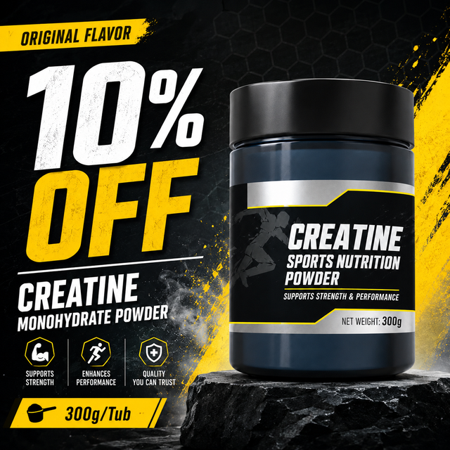 Creatine Monohydrate Powder Supplement 300g Pure Creatine for Muscle Growth Strength Support Sports Nutrition Private Label OEM