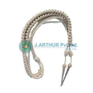 Officer Uniform Aiguillette Gold Mylar Cord Silver Aiguillettes Officer <b>Peak</b> <b>Caps</b> - Product Image 6